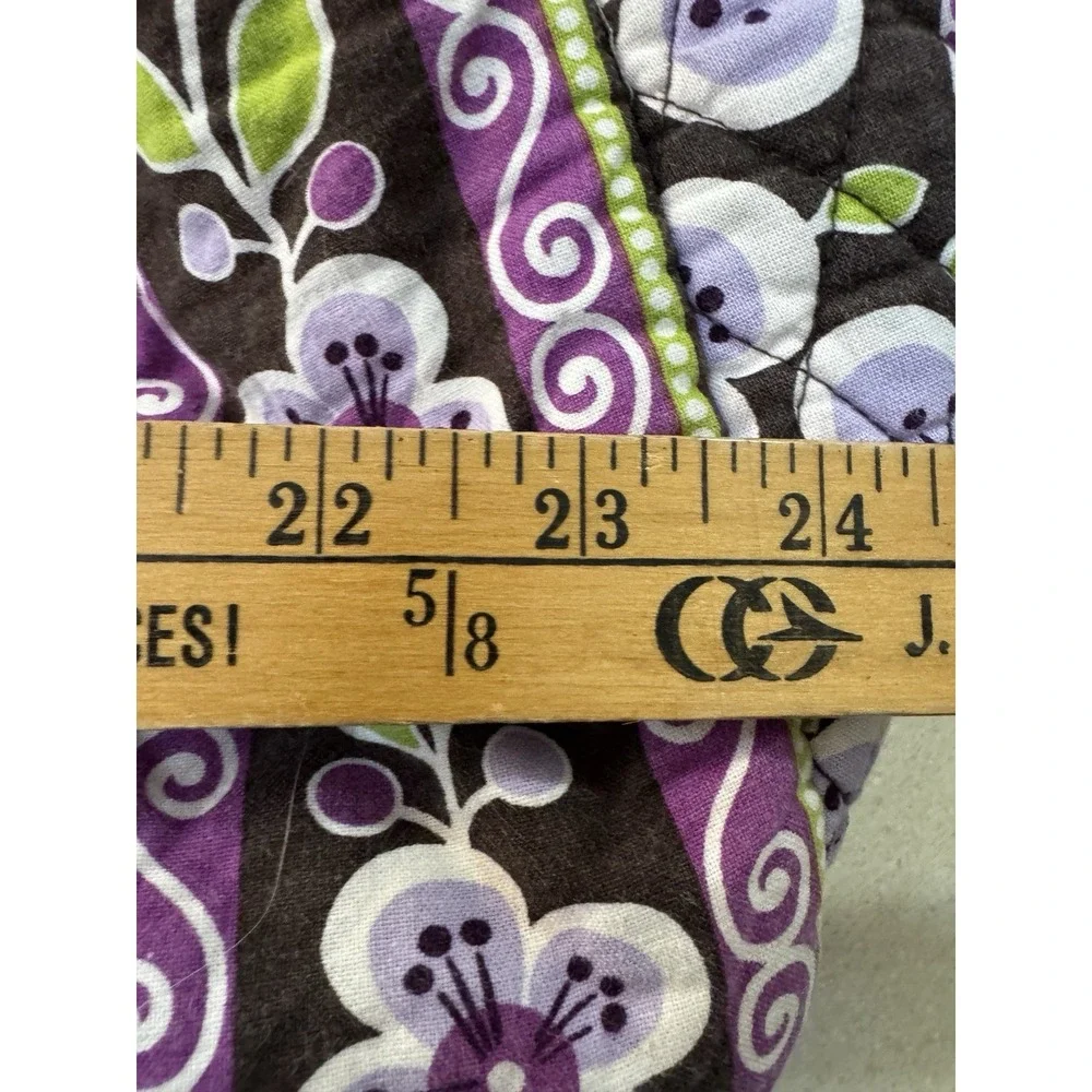 VERA BRADLEY Plum Petals XLQuilted Floral Zip Tote Bag Purple/Brown/Green